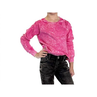 Girl Washed Out Sweatshirt - Paper Flower