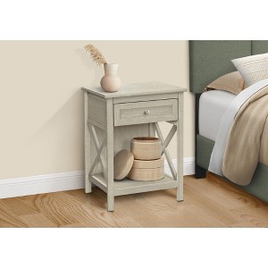 NicBex Rustic Style Nightstand with 1 Drawer and X-Braced Shelf Bedside Table End Table for Living Room, Bedroom, White - 1 of 4