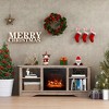 Tangkula 58" TV Stand w/ 18" Electric Fireplace Heater 3-Adjustable Shelves for 65" TV - 3 of 4