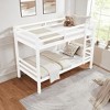 MAYEERTY Twin over Full Bunk Bed with Ladder, Wooden Bed Frame with High Guardrail and Ladder for Kids, No Box Spring Needed, White - 3 of 4