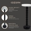 COZAYH Small Pedestal Round End Table, Living Room Furniture, Black and White - 4 of 4
