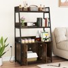 Tangkula Cat Litter Box Enclosure Hidden Cat Washroom Cabinet w/3-Tier Shelves Charging Station Winding Entry & Scratching Board Versatile Storage - 2 of 4