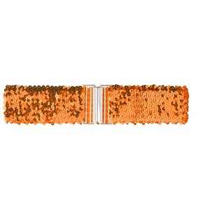 Allegra K Women's Stretchy Waist Belts Metal Interlock Buckles Sequins Decor Belts 60cm/23.62" 1 Pc - 1 of 4