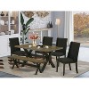 HomeStock 6-Pc Rectangle Distressed Jacobean Finish Solid Wood Top Dining Table with 1-Bench, 4-Chairs - 2 of 4