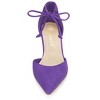 Allegra K Women's Ankle Tie Point Toe High Block Heel Dress Pumps - 2 of 4