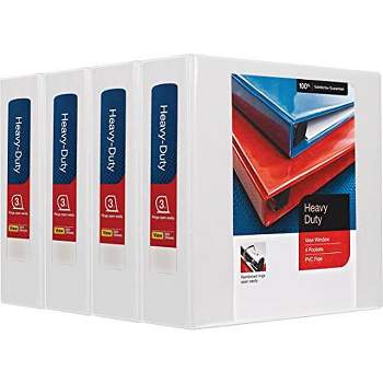 HITOUCH BUSINESS SERVICES 4-Pocket Heavy Duty 3" 3-Ring View Binders White 4/Pack 56265CT/24693CT