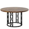 Resenkos Dining Table, Living Room Table,Round Dining Table for 4 People, 47" Kitchen Table with Metal Base,Brown & Black - 3 of 4