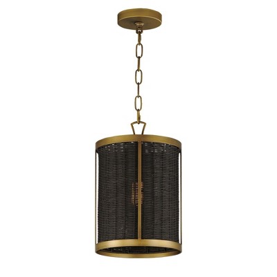 Maxim Lighting Rattan 1 - Light Pendant in  Natural Aged Brass