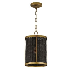 Maxim Lighting Rattan 1 - Light Pendant in  Natural Aged Brass - 1 of 1