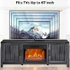 Jojoka Electric Fireplace TV Stand for TVs up to 67  with 23  Remote Fireplace Rustic Wood Storage Cabinets, Black - 3 of 4