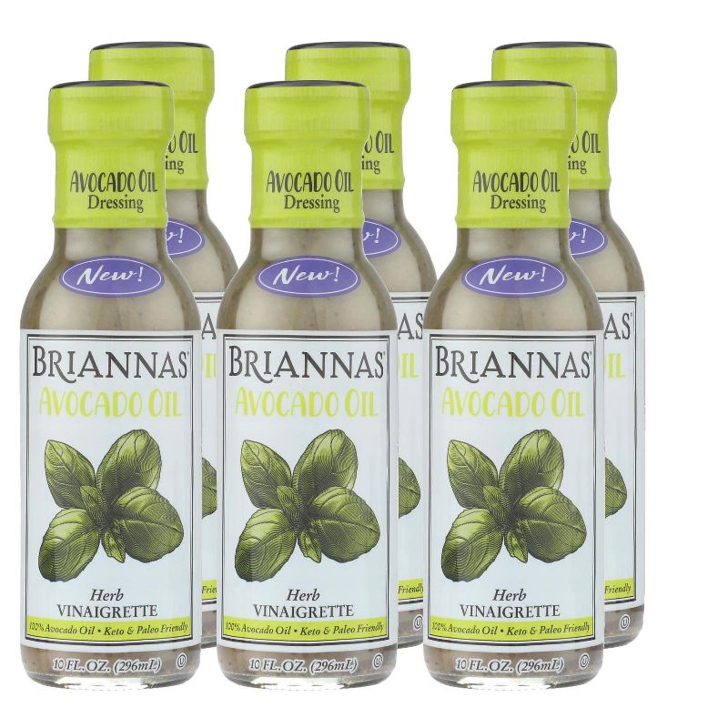 Brianna's Avocado Oil Herb Vinaigrette Dressing - Case of 6/10 oz, 1 of 8