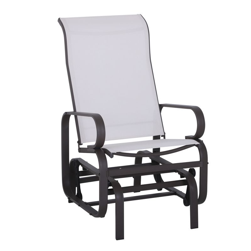 Outsunny Gliding Lounger Chair, Outdoor Swinging Chair with Smooth Rocking Arms and Lightweight Construction for Patio Backyard, 5 of 13