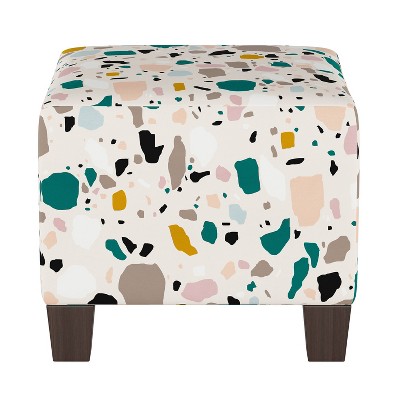 Annie Ottoman Terrazzo Emerald Ochre - Skyline Furniture