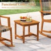 Tangkula 3 Pieces Rocking Bistro Set PE Rattan Front Porch Chairs w/ Coffee Table - 4 of 4