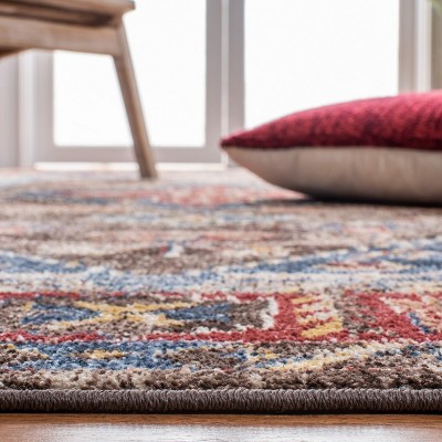 Bijar Blue and Brown Hand-knotted Synthetic Area Rug