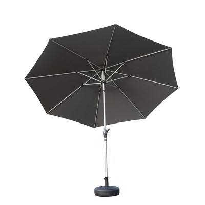 Maggift Outdoor Patio Umbrella with 8 Sturdy Ribs, Push Button Tilt and Crank, Waterproof, UV-Resistant Uitable for Garden, Gray, 120"*120"*97.2"
