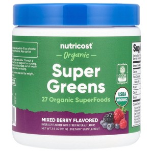 Nutricost Organic Super Greens, Mixed Berry, 3.9 oz (111 g) - 1 of 3