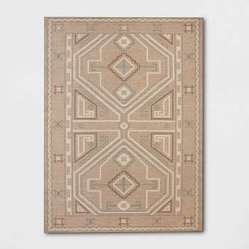 Modern Persian Linen Tonal Rectangular Woven Outdoor Area Rug Multicolor Naturals - Threshold™