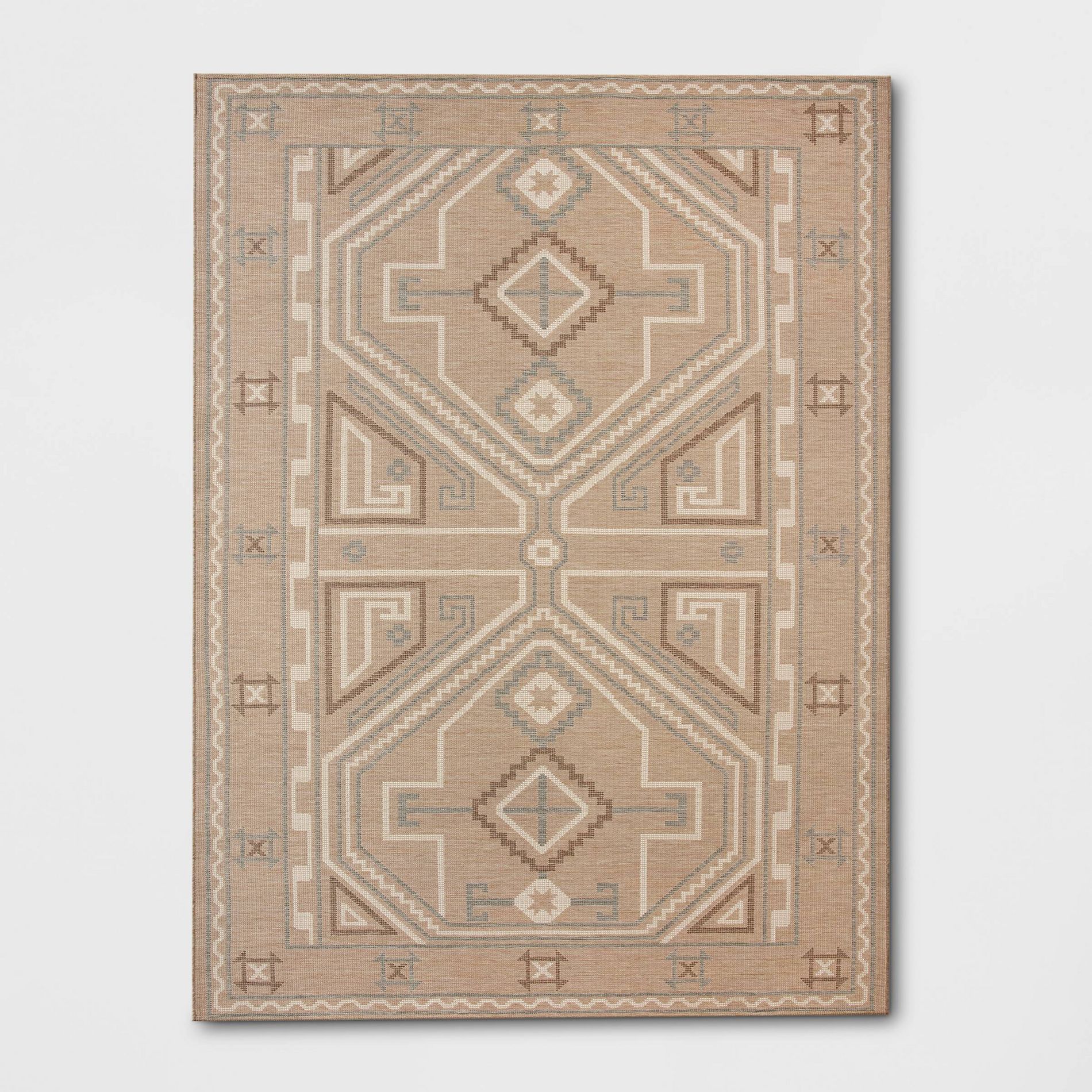 Modern Persian Linen Tonal Rectangular Woven Outdoor Area Rug Multicolor Naturals - Threshold™
