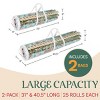 Hastings Home Wrapping Paper Storage Bags - Set of 2 - For 30" and 40" Rolls - Clear Totes With White Handles - 2 of 4