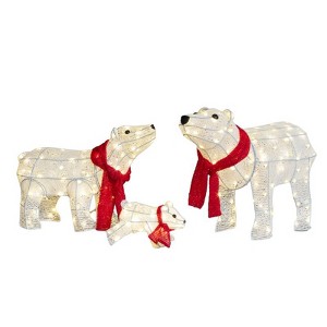 Karl Home 3pcs Northern Lights Polar Bear Family LED Christmas Decoration - 1 of 1