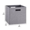 FONTOI 13"&11" Draped Foldable Storage Bin with Cutout Handles, Collapsible Storage Bin Set of 2, Gray, 13"*13"*13" - 3 of 4