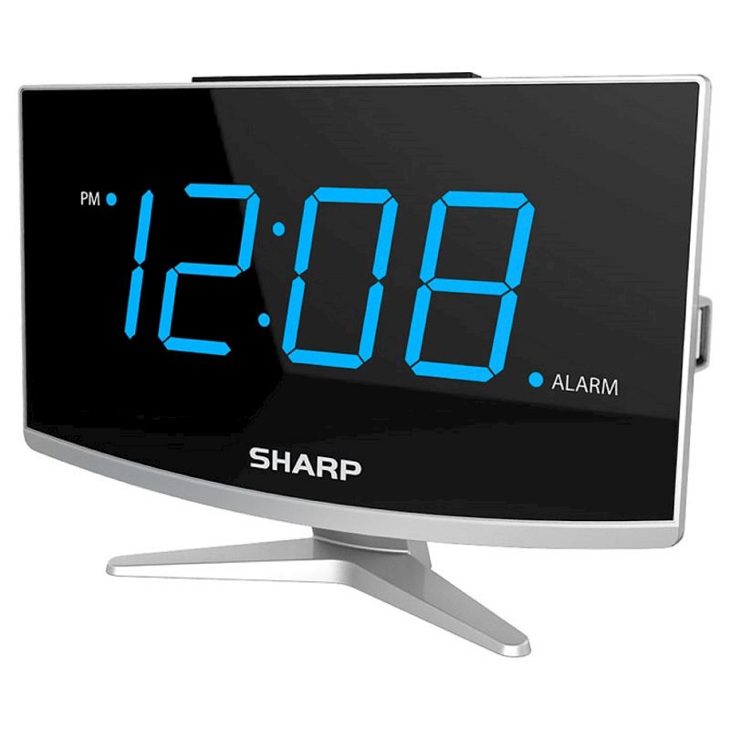 Jumbo LED Curved Display Alarm Clock - Sharp, 1 of 10