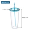 Unique Bargains Double Wall Acrylic with Lid and Straw Clear Tumbler - 2 of 4