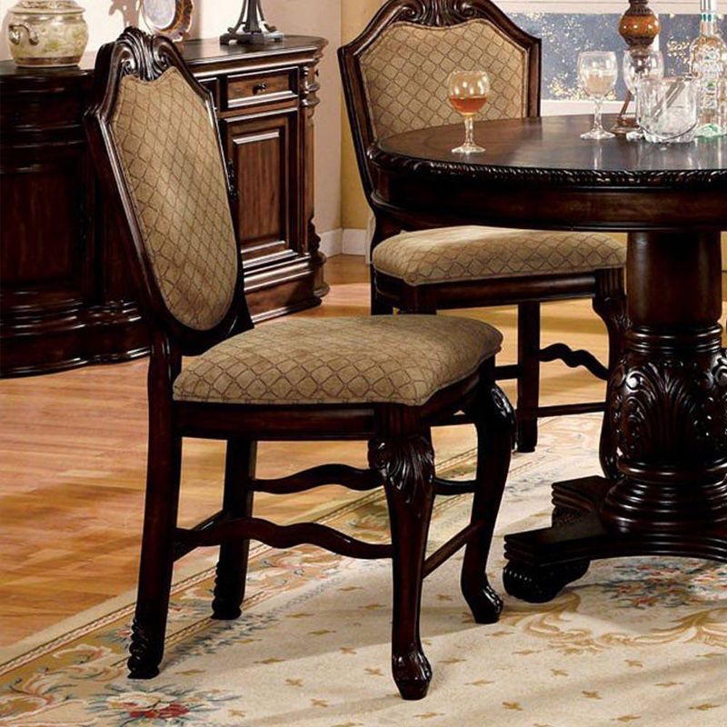 Set of 2 21&#34; Chateau De Ville Fabric Counter Height Barstools Espresso - Acme Furniture, 3 of 8