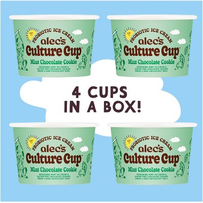 Alec's Ice Cream Culture Cup Frozen Mint Chocolate Cookie - 14 fl oz/4ct