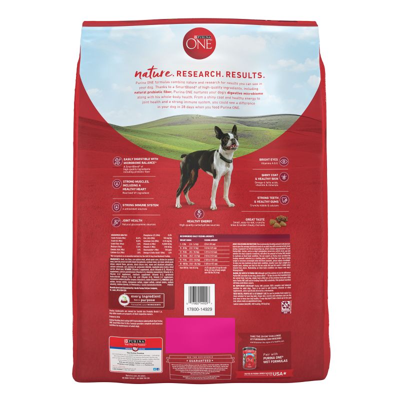 Purina ONE SmartBlend Small Bites Beef & Rice Formula Adult Dry Dog Food, 4 of 9