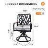 Modern Outdoor Patio Swivel Rocking Chairs Set of 2, Black Aluminum Accent Armchairs with Sunbrella Cushions, 360° Rotation and Gentle Rocking - Koiai - 4 of 4