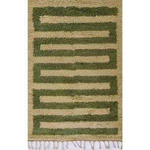 Momeni Neo Greek Key Geometric Handwoven Rug Green - 1 of 4