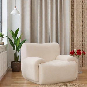 Mshliw Chenille Upholstered Armchair with Deep Seat, Single Sofa, Full Foam Cushion, Ergonomic Support and No-Assembly Design for Living Room - 1 of 4