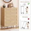 Acekool Tall Rattan 5-Drawer Dresser – Space-Saving Vertical Storage with Metal Accents - 4 of 4