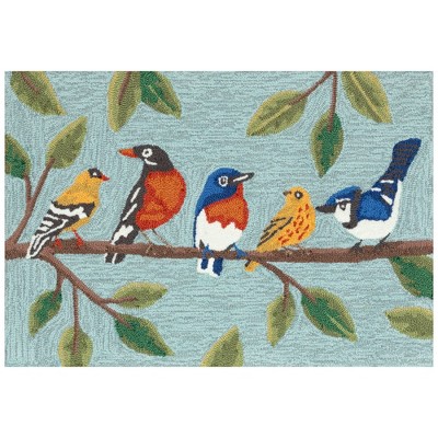 birds on a branch blue