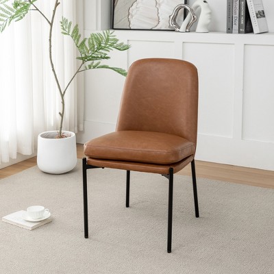 Wovenbyrd Bentley Modern Curved Back Dining Chair with Metal Base