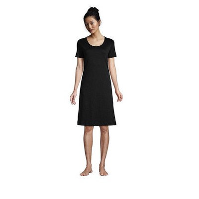 Lands' End Women's Supima Cotton Short Sleeve Knee Length Nightgown Dress
