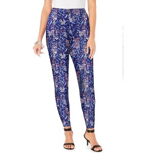 Roaman's Women's Plus Size Ankle Length Essential Stretch Legging - 1 of 4