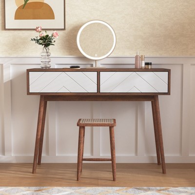 VYNXARIA Entryway Table with Drawers, Console Table with Storage Space ,Sofa Table Behind Couch for Hallway, Living Room, Natural Color