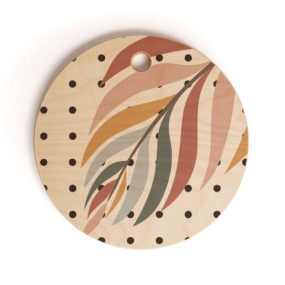 13" Wood Alisa Galitsyna Colorful Palm Branch Cutting Board - society6