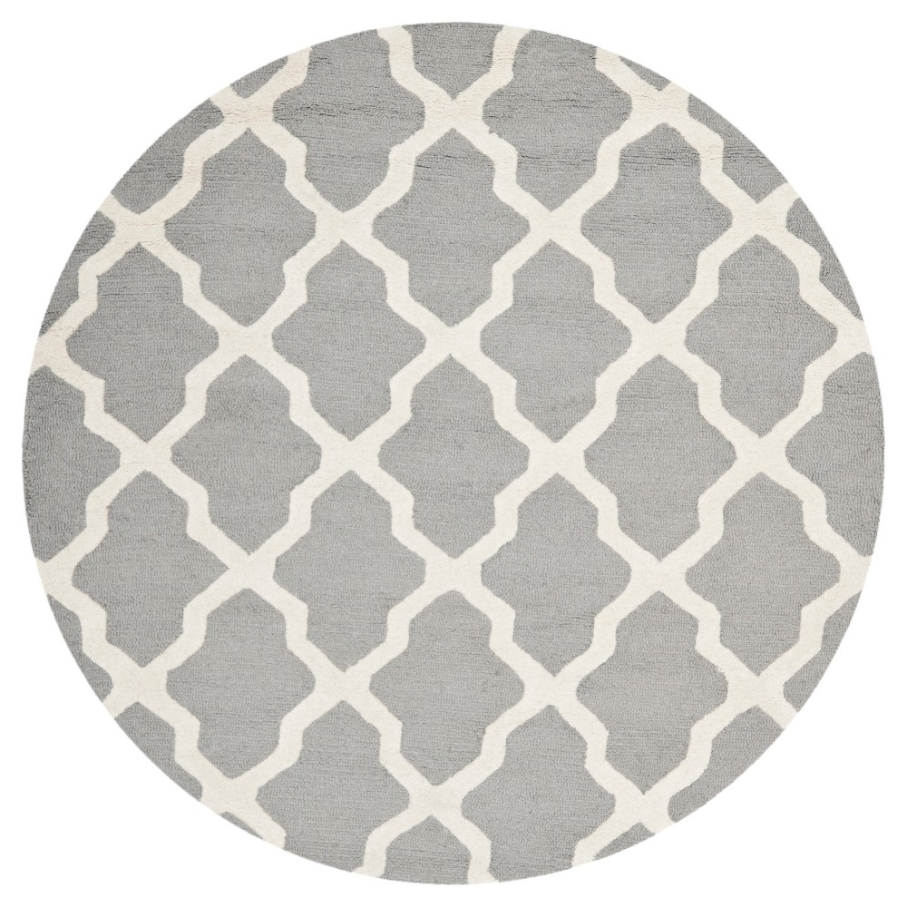 6'x6' Round Maison Area Rug Silver/Ivory Round - Safavieh