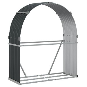 vidaXL Log Holder Anthracite 47.2"x17.7"x55.1" Galvanized Steel - 1 of 2