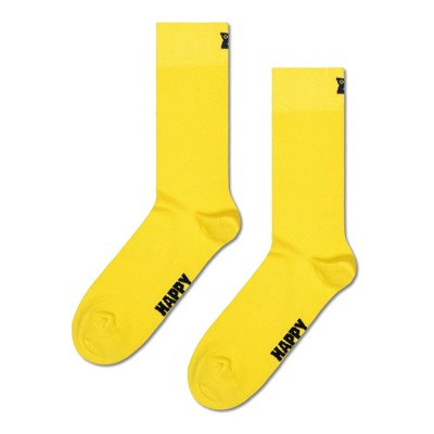 Happy Socks Adult Men and Women Crew Solid Color Socks in sustainable materials - Pair of socks in different size and colors