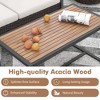 Tangkula Set of 2 Wicker Patio Furniture - Rattan Loveseat 2-Seater Small Couch w/Acacia Wood Coffee Table & Cushions Conversation Sofa Set - 2 of 4