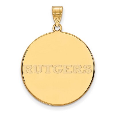 Black Bow Jewelry 14k Yellow Gold Rutgers Scarlet Knights NCAA Extra Large Pendant