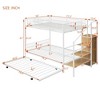 NicBex Twin Over Full Metal Bunk Bed,Versatile Loft Bed with Lateral Storage Ladder and Wardrobe for Bedroom,Black/White - 3 of 4