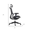 HomeRoots Set of Two Black Adjustable Height Swivel Rolling Office Chair - 3 of 4