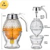 8oz Honey Dispenser No Drip Glass With Stand, Bee Container & Coffee Syrup For Tea Time & Gifting - 3 of 4