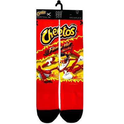 Odd Sox Cheetos Flamin Hot Novelty Food Crew Socks, Large